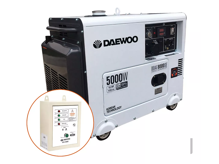 GENERADOR DIESEL DAEWOO INSONORO 5 KW + TABLERO TRANSF. ATS 4