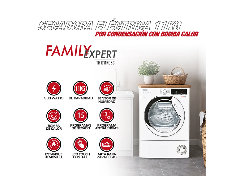 SECADORA ELE CTRICA 11 KG POR CONDENSACION CON BOMBA CALOR 8