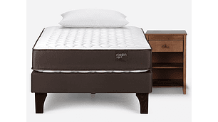 JUEGO DE DORMITORIO ROSEN CAMA EUROPEA ERGO T NEW 1.5 PLAZAS + VELADOR FERRARA + ALMOHADA