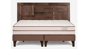 JUEGO DE DORMITORIO ROSEN CAMA EUROPEA AUTONOMY LAND KING CAFÉ + RESPALDO DOLCE