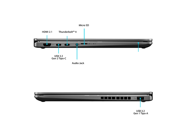 NOTEBOOK ASUS VIVOBOOK 14 FLIP TP3407SA-QL085W INTEL CORE ULTRA 7 16GB RAM 1TBSSD PANTALLA TOUCH 14