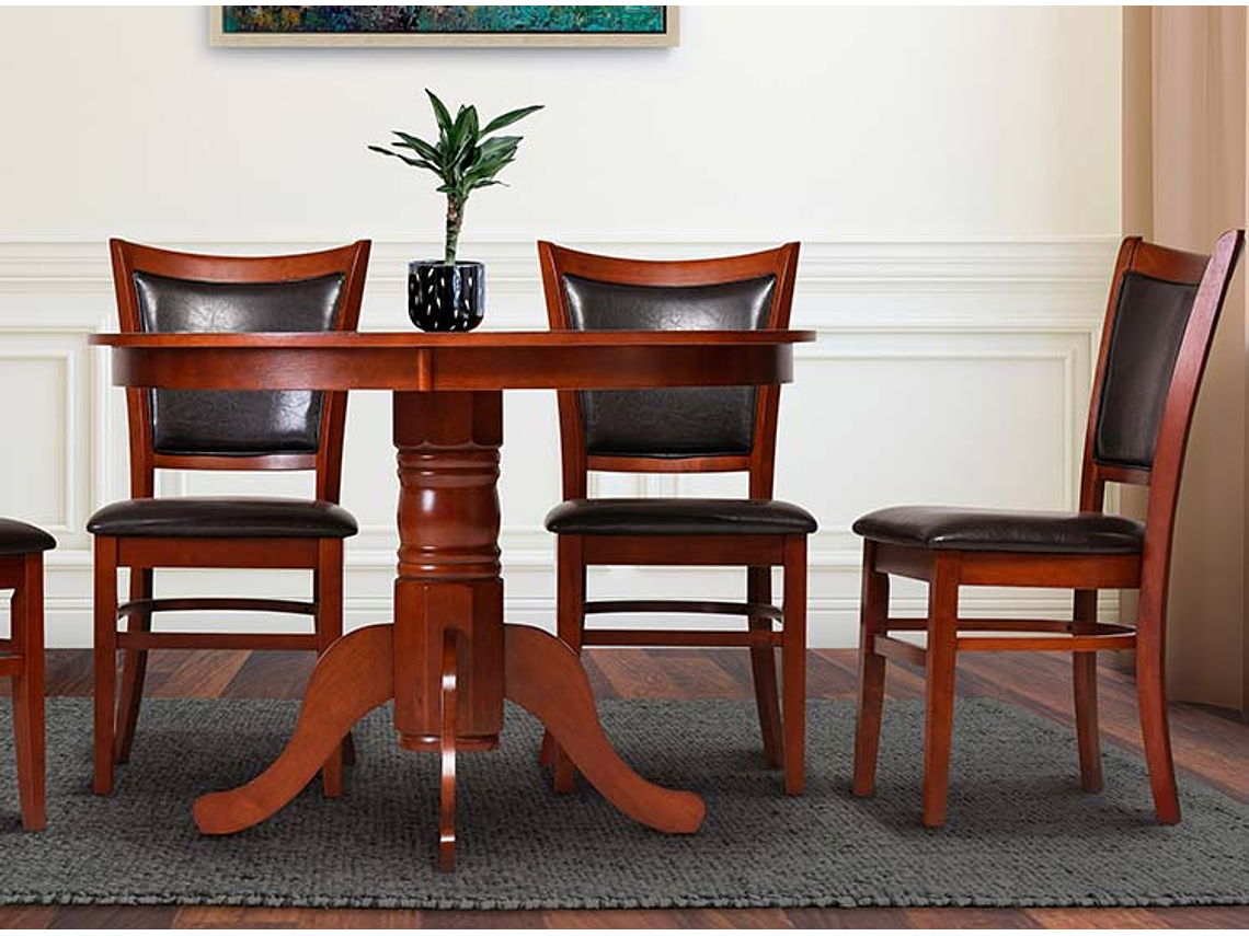 JUEGO DE COMEDOR CIC CALABRIA CHOCOLATE 4S 5