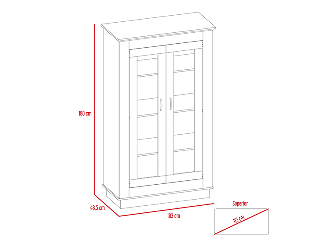 VITRINA TUHOME ALCAMO SIENA 2 PUERTAS CAFÉ 6