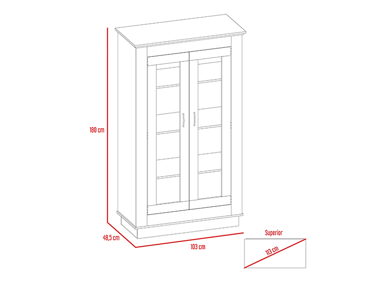 VITRINA TUHOME ALCAMO SIENA 2 PUERTAS CAFÉ 6