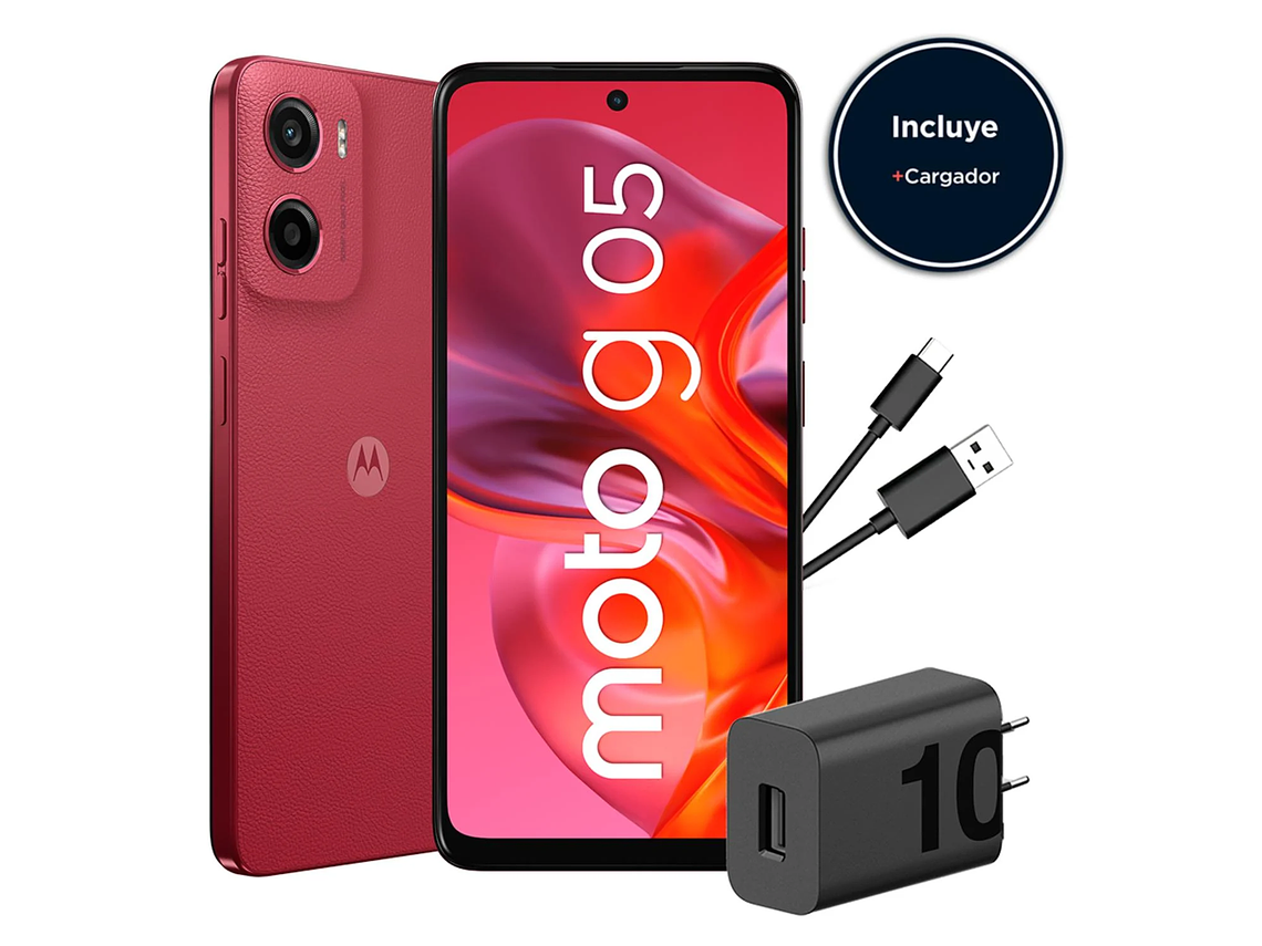 CELULAR MOTO G05 4GB 64GB ANDROID 15 6.7' EN COLOR ROJO 1