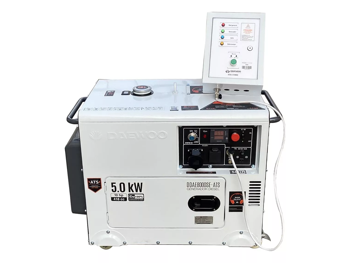 GENERADOR DIESEL DAEWOO INSONORO 5 KW + TABLERO TRANSF. ATS 5