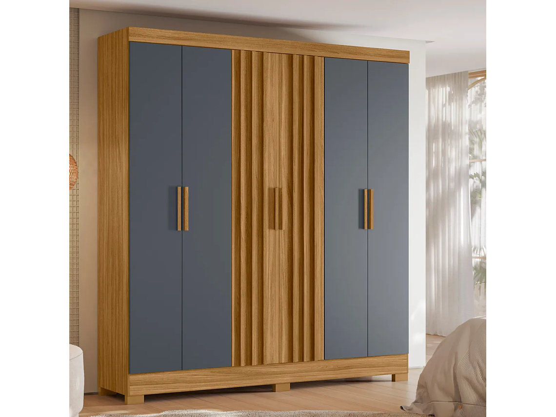 CLÓSET DI PORETTI DESIGN CINZA VALENCIA 6 PUERTAS 2 CAJONES CAFÉ 4