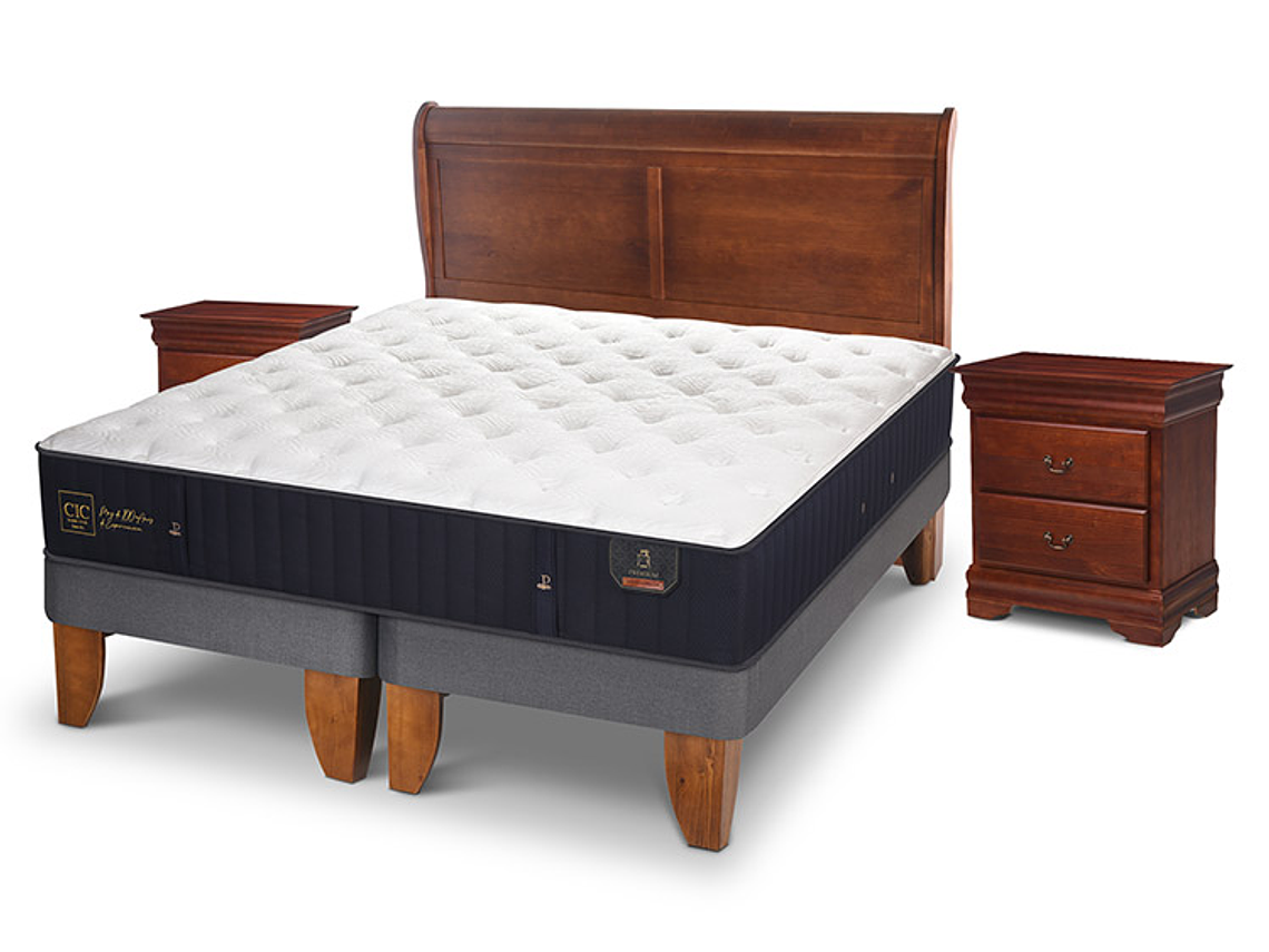 JUEGO DE DORMITORIO CIC CAMA EUROPEA PREMIUM KING + SET MIRO 2