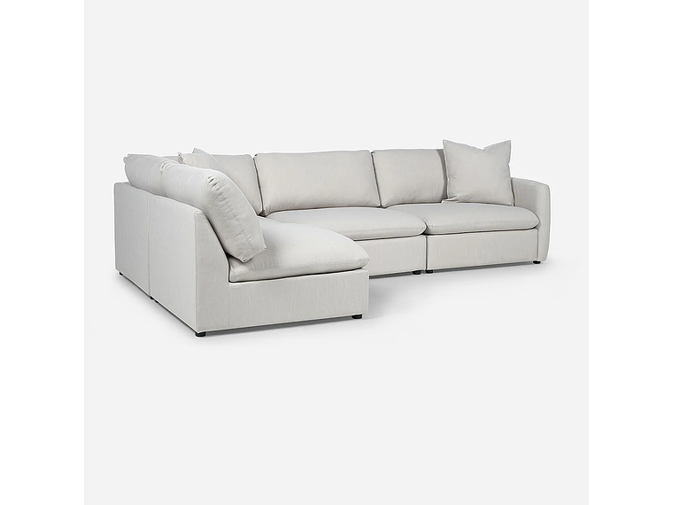 SOFÁ ROSEN 5 CUERPOS BEIGE SECCIONAL ZAGREB IZQUIERDO TELA 2