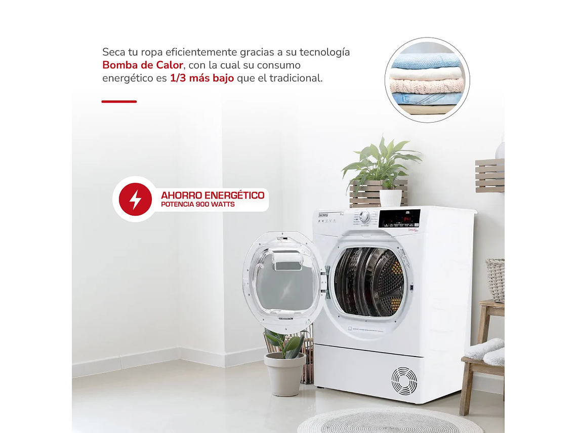 SECADORA ELE CTRICA 9 KG POR CONDENSACION CON BOMBA CALOR 3