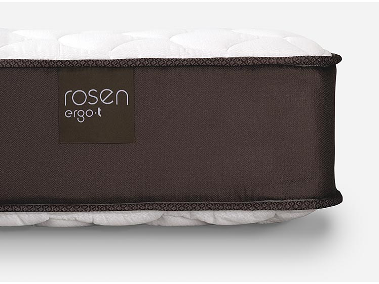JUEGO DE DORMITORIO ROSEN CAMA EUROPEA ERGO T NEW 1.5 PLAZAS + VELADOR FERRARA + ALMOHADA 6