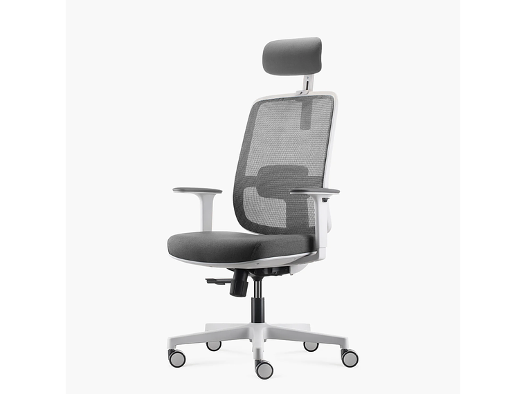 SILLA OFICINA LOTTO CON CABECERO GRIS CLARO FORM 2