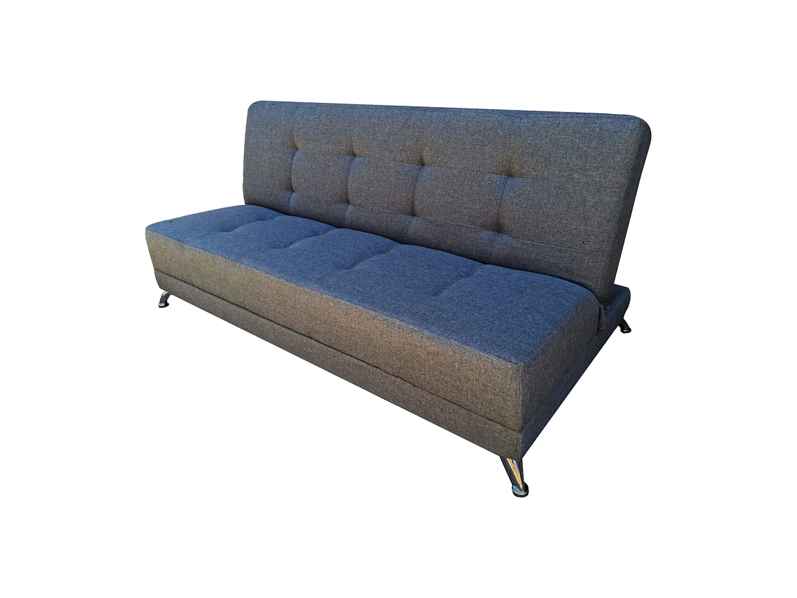 FUTON CAMA HVM PATAGONIA 15P GRIS LINO PMETAL 2