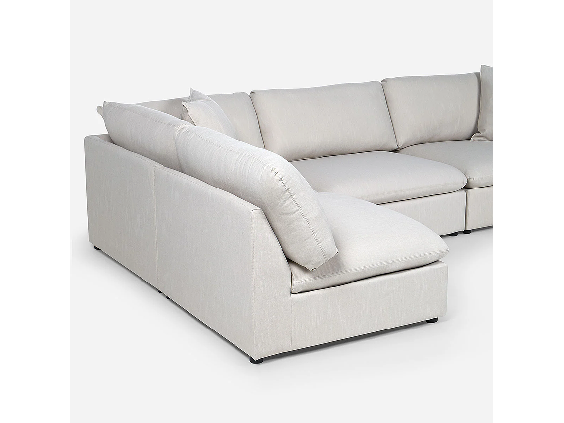 SOFÁ ROSEN 5 CUERPOS BEIGE SECCIONAL ZAGREB IZQUIERDO TELA 6