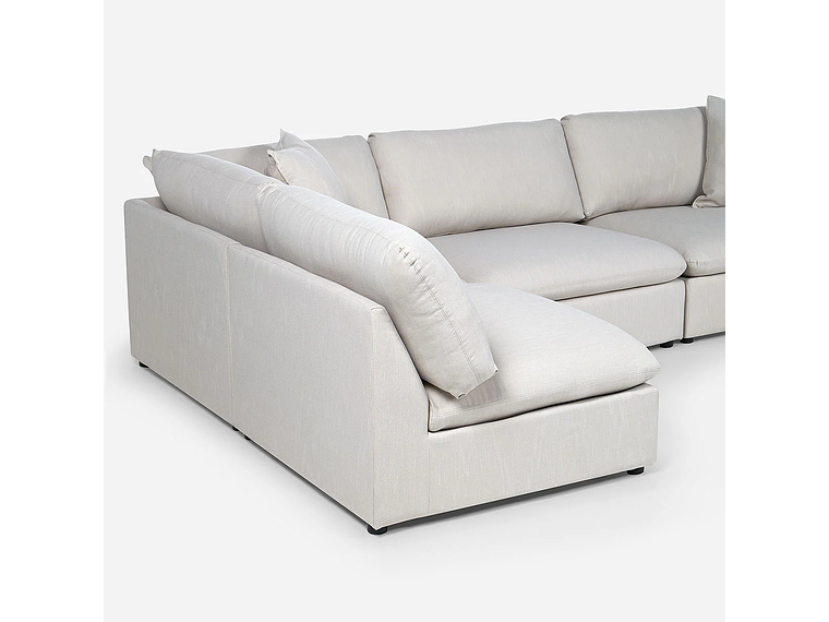 SOFÁ ROSEN 5 CUERPOS BEIGE SECCIONAL ZAGREB IZQUIERDO TELA 6
