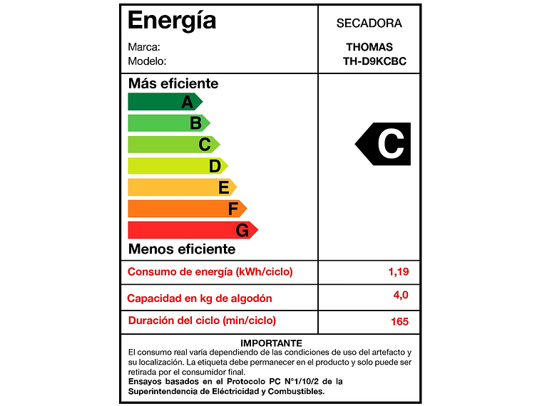 SECADORA ELE CTRICA 9 KG POR CONDENSACION CON BOMBA CALOR 7