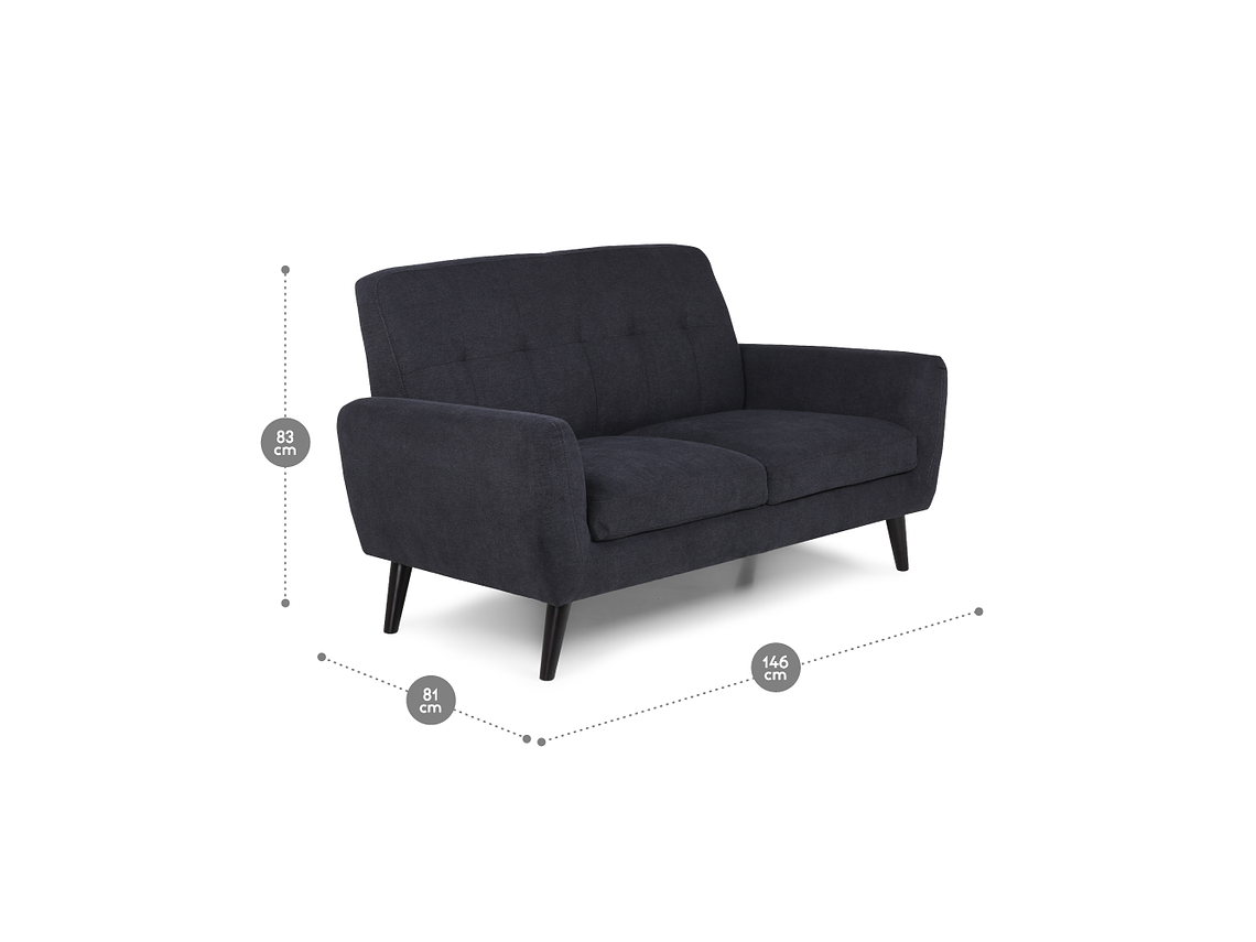 SOFÁ ROSEN ADELE 2 CUERPOS GRAFITO 8