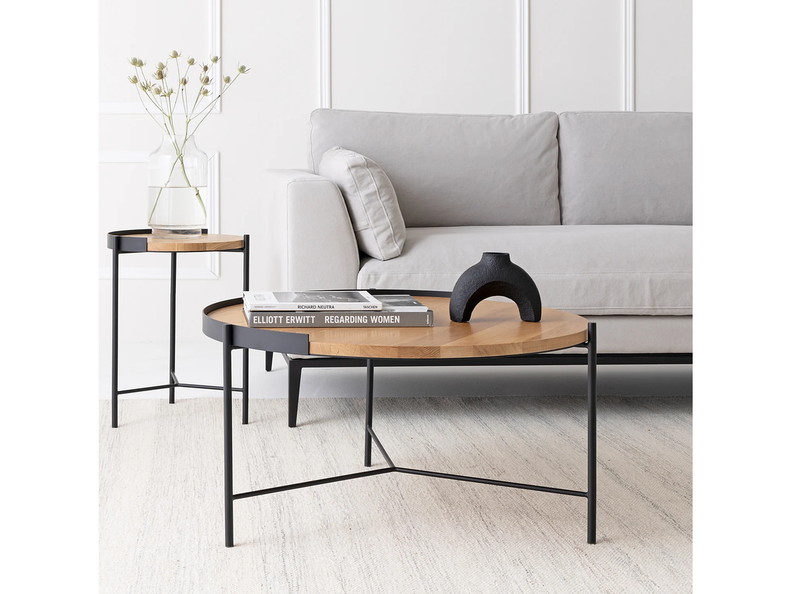 MESA DE CENTRO FORM DESIGN TRANTOR 80 NATURA/NEGRO MADERA 5