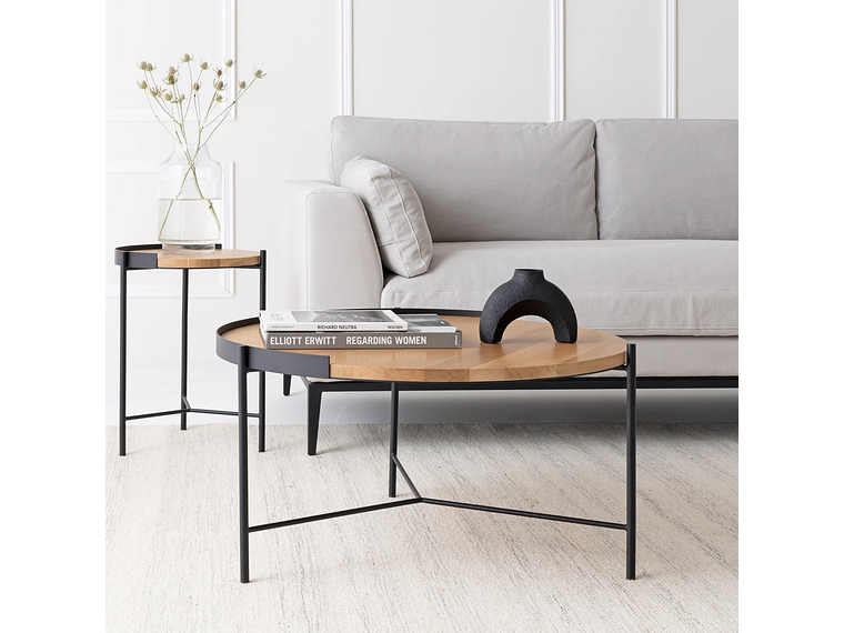 MESA DE CENTRO FORM DESIGN TRANTOR 80 NATURA/NEGRO MADERA 5