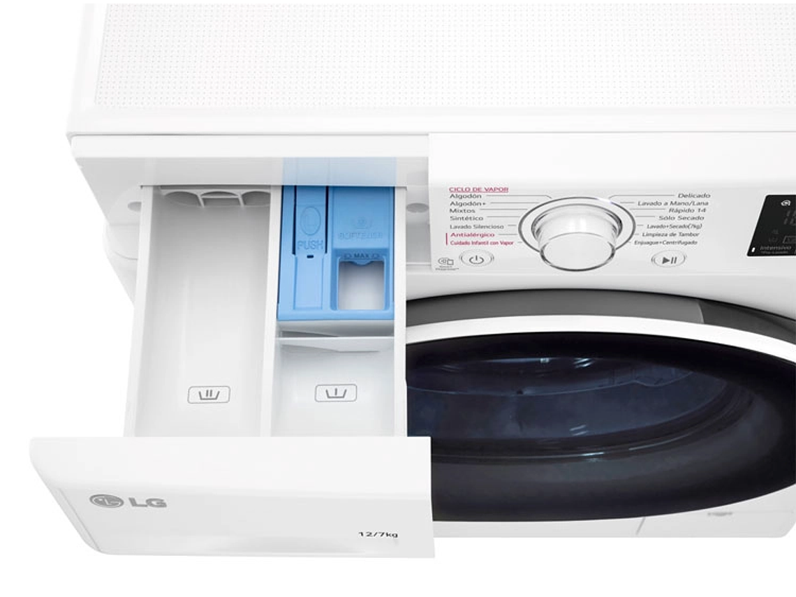 LAVADORA SECADORA LG WD12WVC5S6 12KG/7KG BLANCO 6