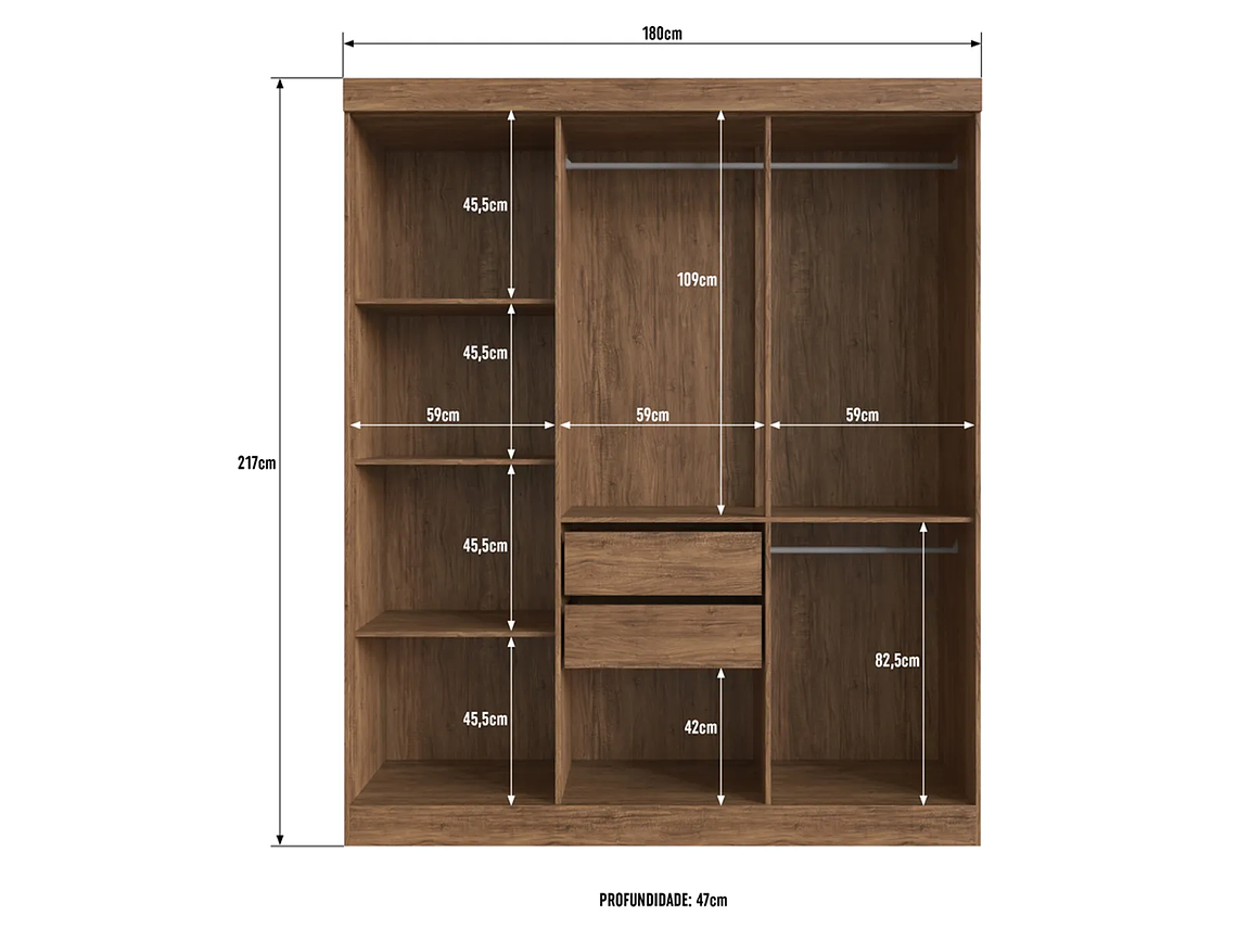 CLÓSET EXIT CASTAÑO NEW YORK 6 PUERTAS 2 CAJONES NEGRO 6