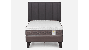 JUEGO DE DORMITORIO ROSEN CAMA EUROPEA NEW STYLE 4 PLUS 1.5 PLAZAS + RESPALDO LUCIO GRAFITO