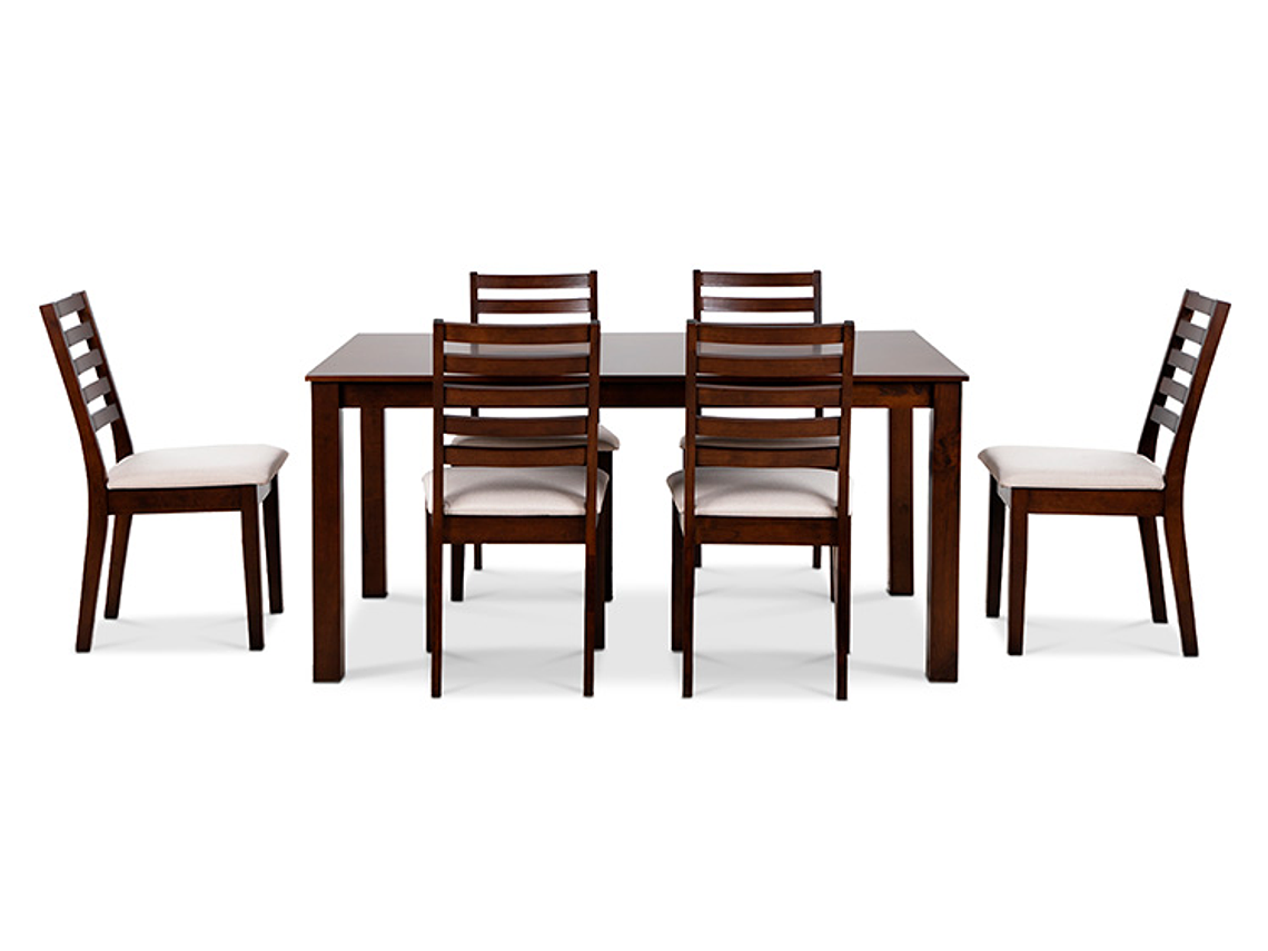 JUEGO DE COMEDOR CIC HELENA 6 SILLAS BEIGE 12