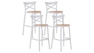 PACK 4 TABURETES BAR & TERRAZA VALENTINO 75 CM | BLANCO | EXTERIOR