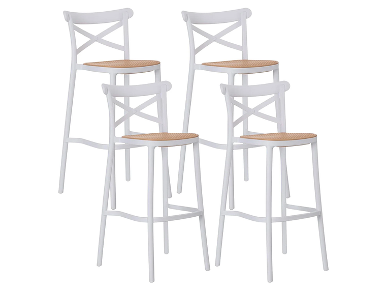 PACK 4 TABURETES BAR & TERRAZA VALENTINO 75 CM | BLANCO | EXTERIOR 1