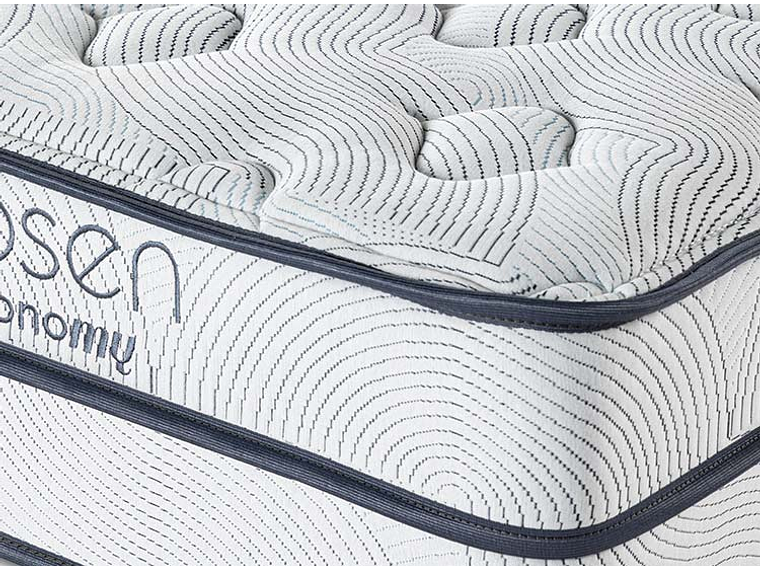 JUEGO DE DORMITORIO ROSEN CAMA EUROPEA AUTONOMY SKY KING AZUL + RESPALDO ISSEY 6