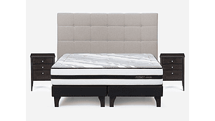 JUEGO DE DORMITORIO ROSEN CAMA EUROPEA DRIVEN SÚPER KING GRAFITO + SET ISSEY NIEBLA