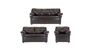 LIVING MUEBLES AMÉRICA 321 CUERO CAFÉ MORO