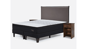 JUEGO DE DORMITORIO ROSEN CAMA EUROPEA TEMPO BD 2 PLAZAS GRAFITO + SET MAURICE CHOCOLATE