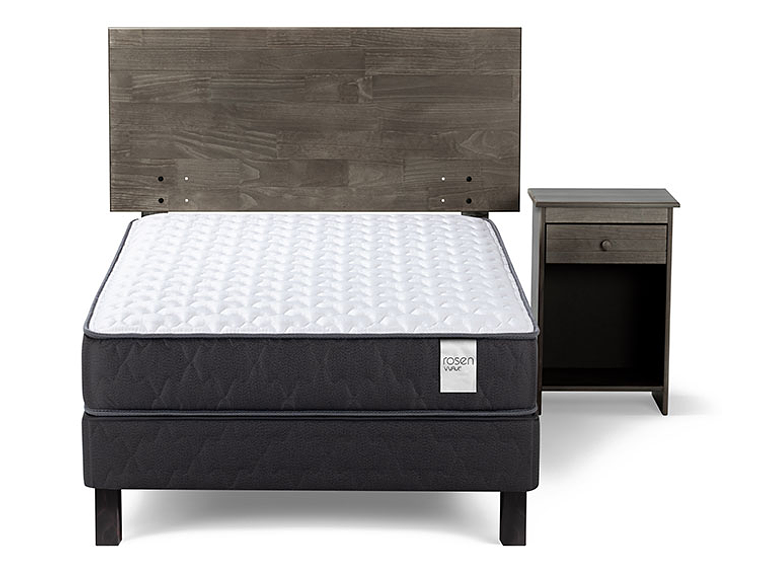 JUEGO DE DORMITORIO ROSEN CAMA EUROPEA WAVE 1.5 PLAZAS + SET TABOR GRAFITO 1