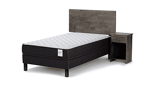 JUEGO DE DORMITORIO ROSEN CAMA EUROPEA WAVE 1.5 PLAZAS + SET TABOR GRAFITO