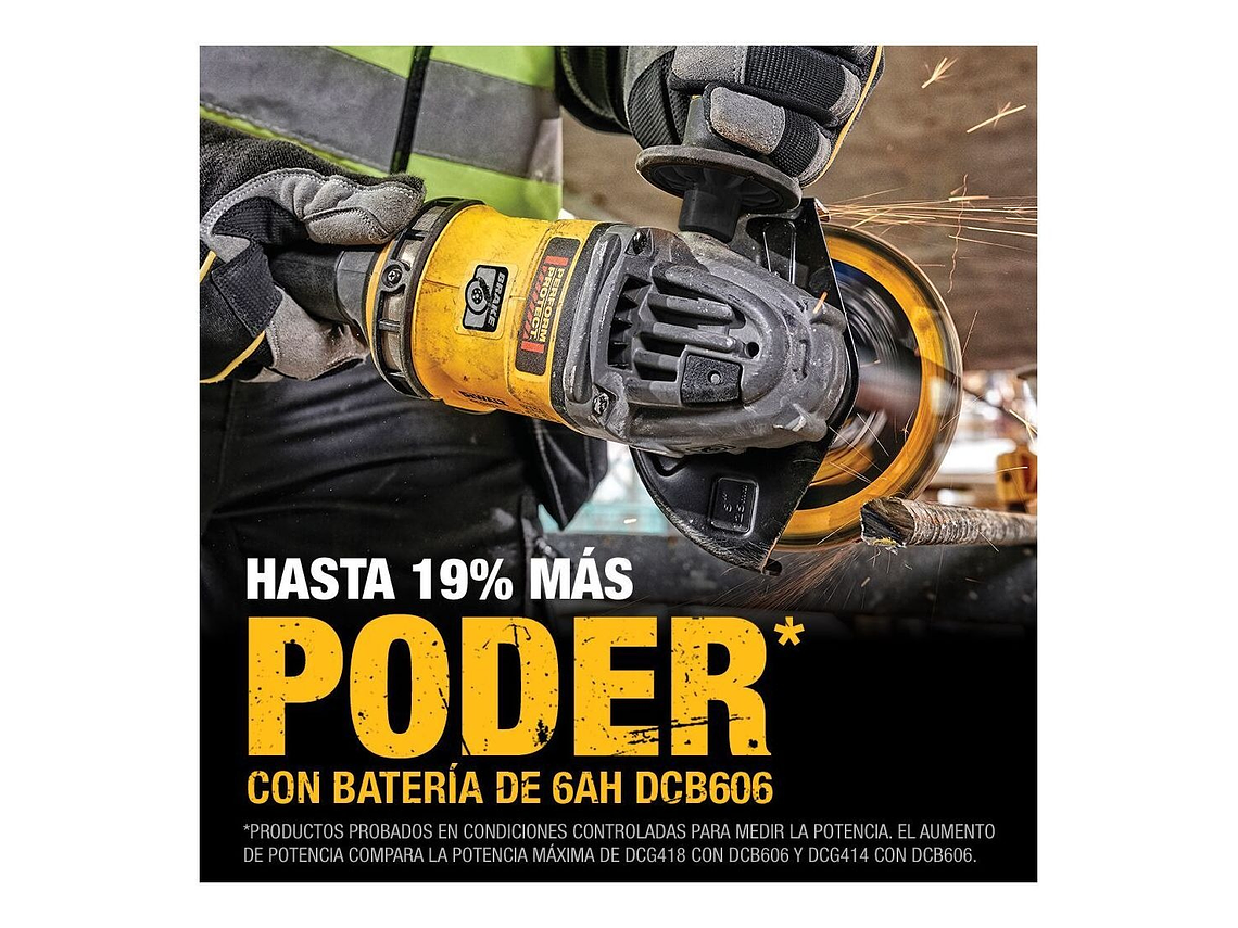 ESMERIL ANGULAR 4 1/2 60V DEWALT DCG418B SIN BATERIAS 5