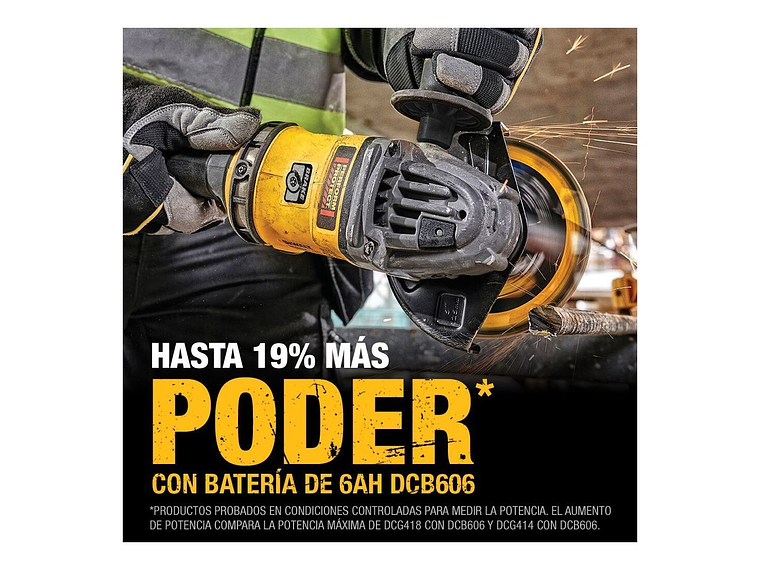 ESMERIL ANGULAR 4 1/2 60V DEWALT DCG418B SIN BATERIAS 5