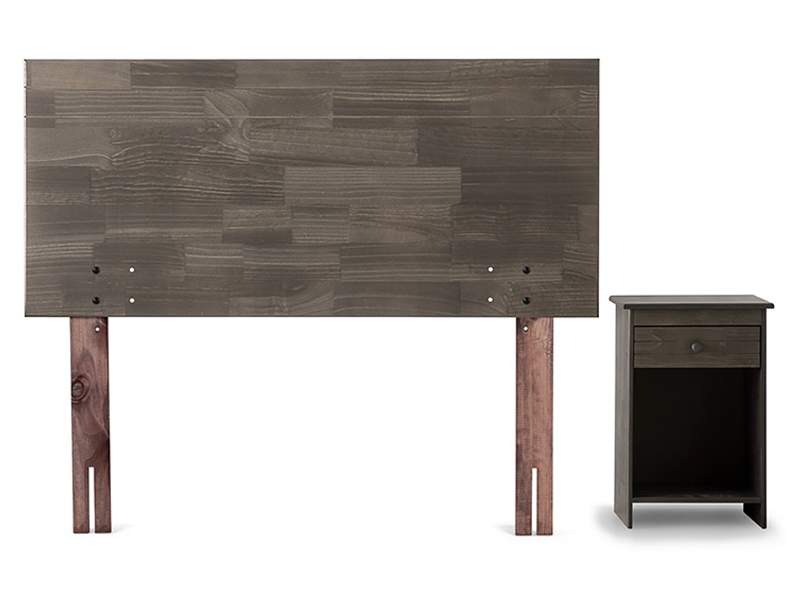 JUEGO DE DORMITORIO ROSEN CAMA EUROPEA WAVE 1.5 PLAZAS + SET TABOR GRAFITO 3