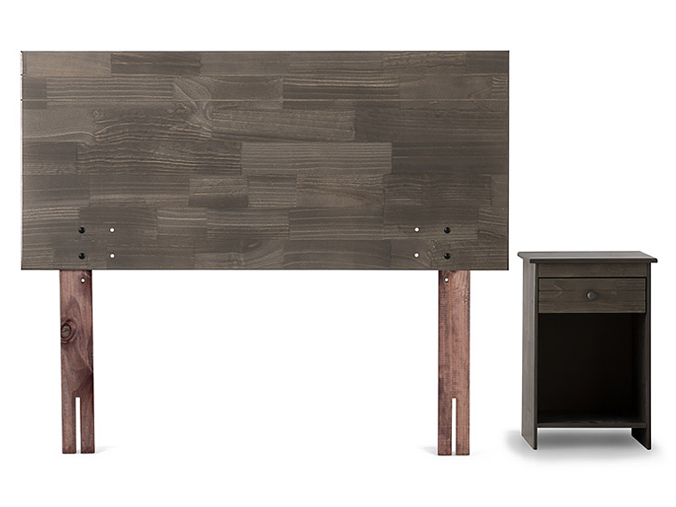 JUEGO DE DORMITORIO ROSEN CAMA EUROPEA WAVE 1.5 PLAZAS + SET TABOR GRAFITO 3