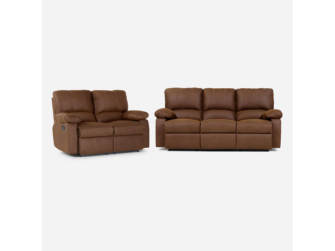 SET ROSEN CAFÉ SOFÁS RECLINABLE 2 Y 3 CUERPOS ARCHIE TELA 1