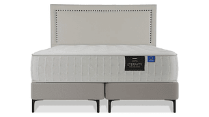 JUEGO DE DORMITORIO FLEX CAMA EUROPEA ETERNITY TOP KING ARENA + RESPALDO TACHAS CRUDO