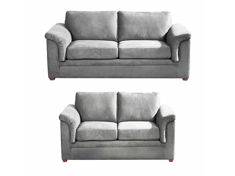 LIVING ANCONA 3-2 TELA VELVET GRIS 1