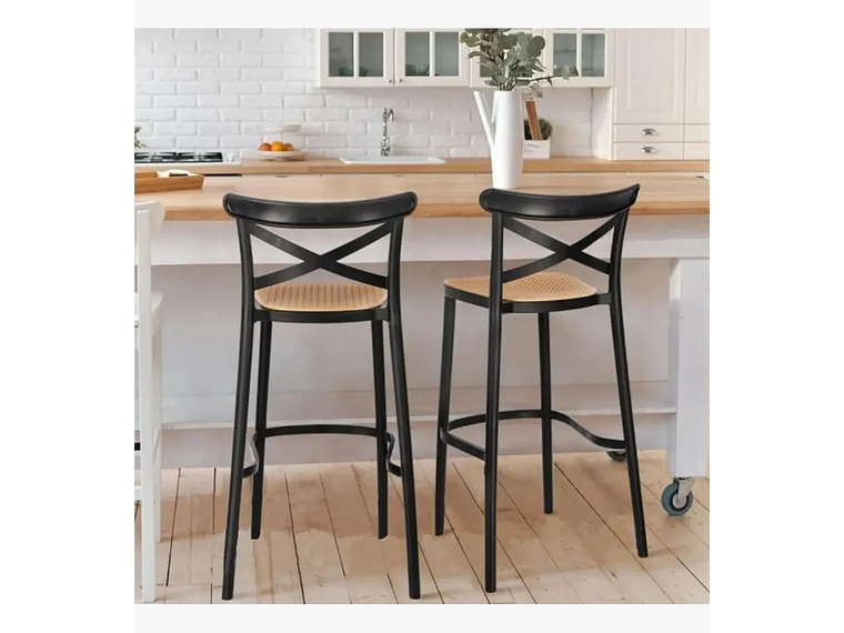 PACK 4 SILLAS DE BAR ARIZONA 75CM NEGRO 2