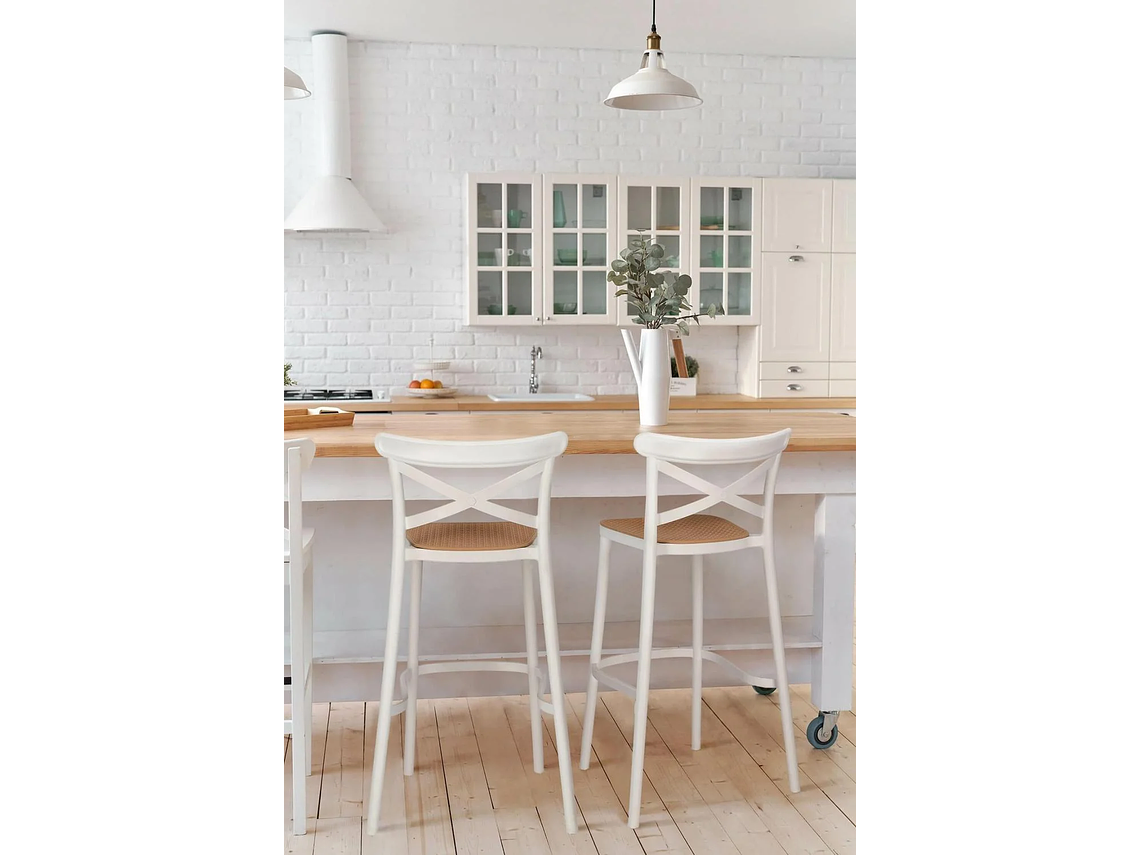 PACK 4 TABURETES BAR & TERRAZA VALENTINO 75 CM | BLANCO | EXTERIOR 6