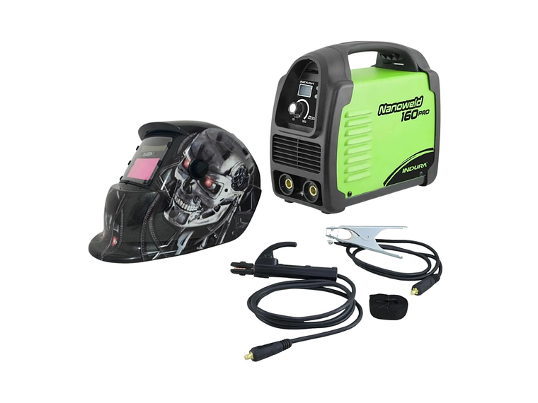 KIT SOLDADORA INDURA MMA 160 A + MASCARA FOTOSENSIBLE REDBO 6