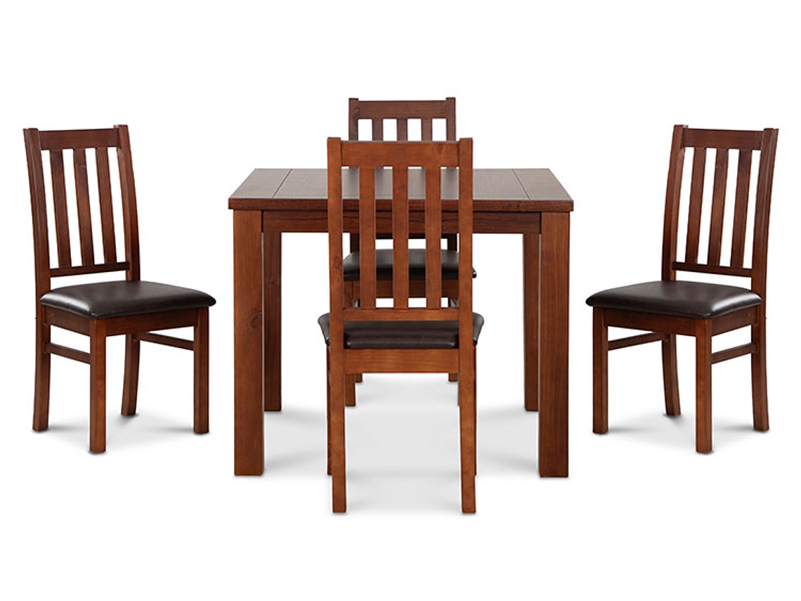 JUEGO DE COMEDOR CIC ÑUBLE 4 SILLAS CARAMELO NEGRO 2