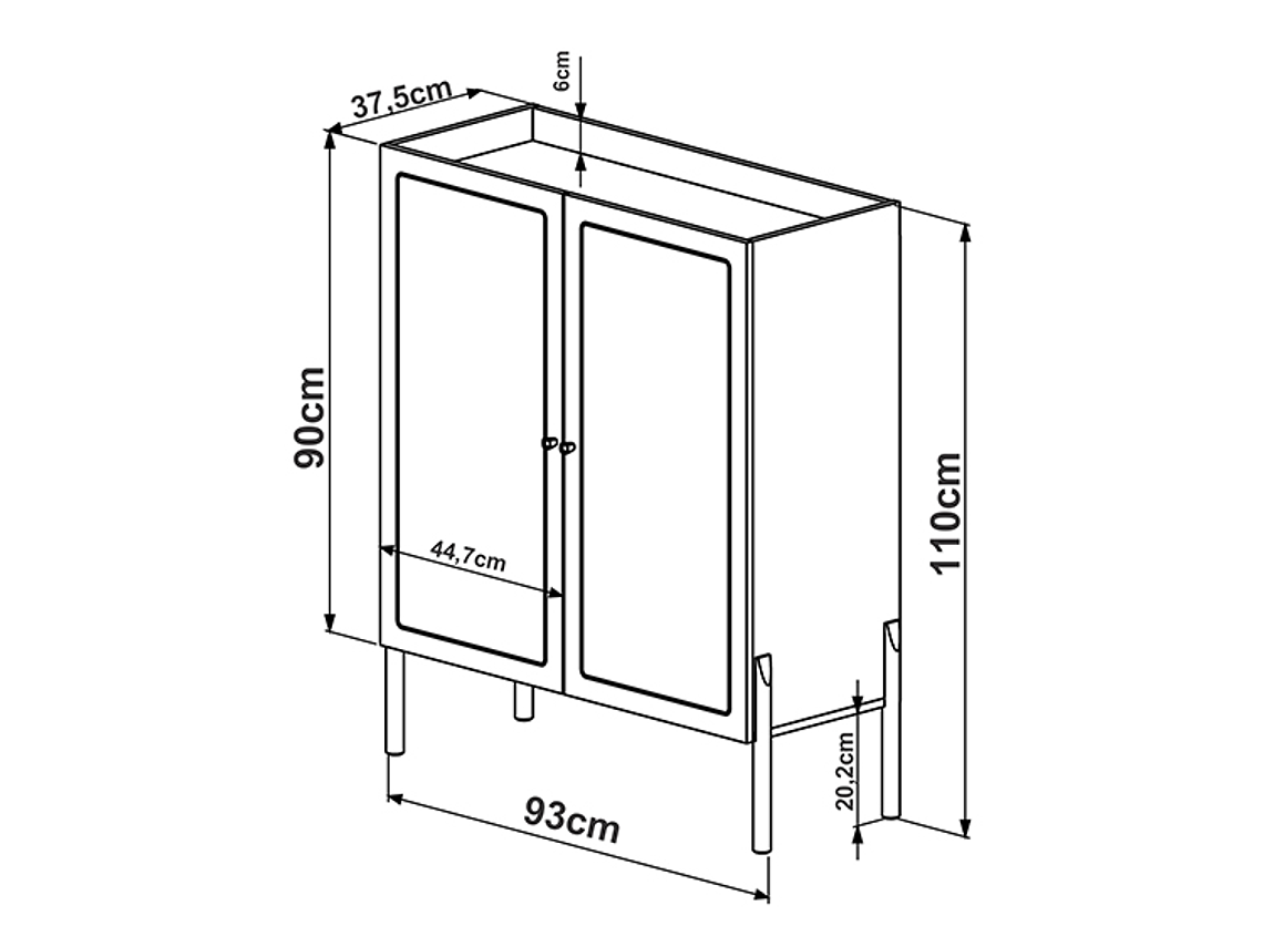 BUFFET DECOCASA OSLO 27929E 13 PUERTAS CAFÉ CLARO 2