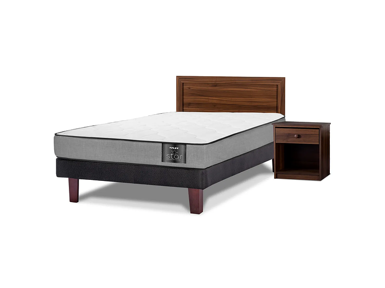 JUEGO DE DORMITORIO FLEX CAMA EUROPEA STAR 1 PLAZA + SET ASTURIAS 1