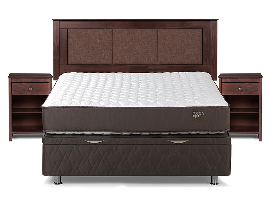 JUEGO DE DORMITORIO ROSEN CAMA BOXET ERGO T 2 PLAZAS + SET RACHEL 1