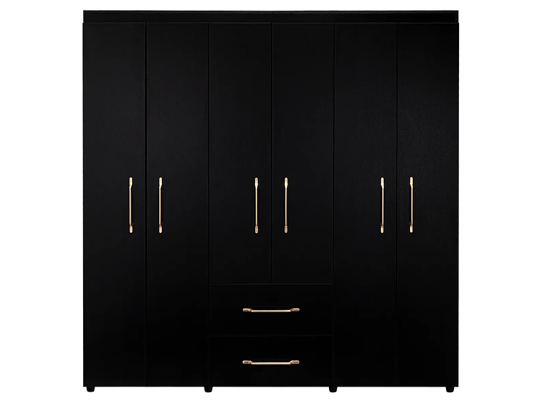 CLÓSET TUHOME WENGUE GOLDEN 6 PUERTAS 2 CAJONES NEGRO 1